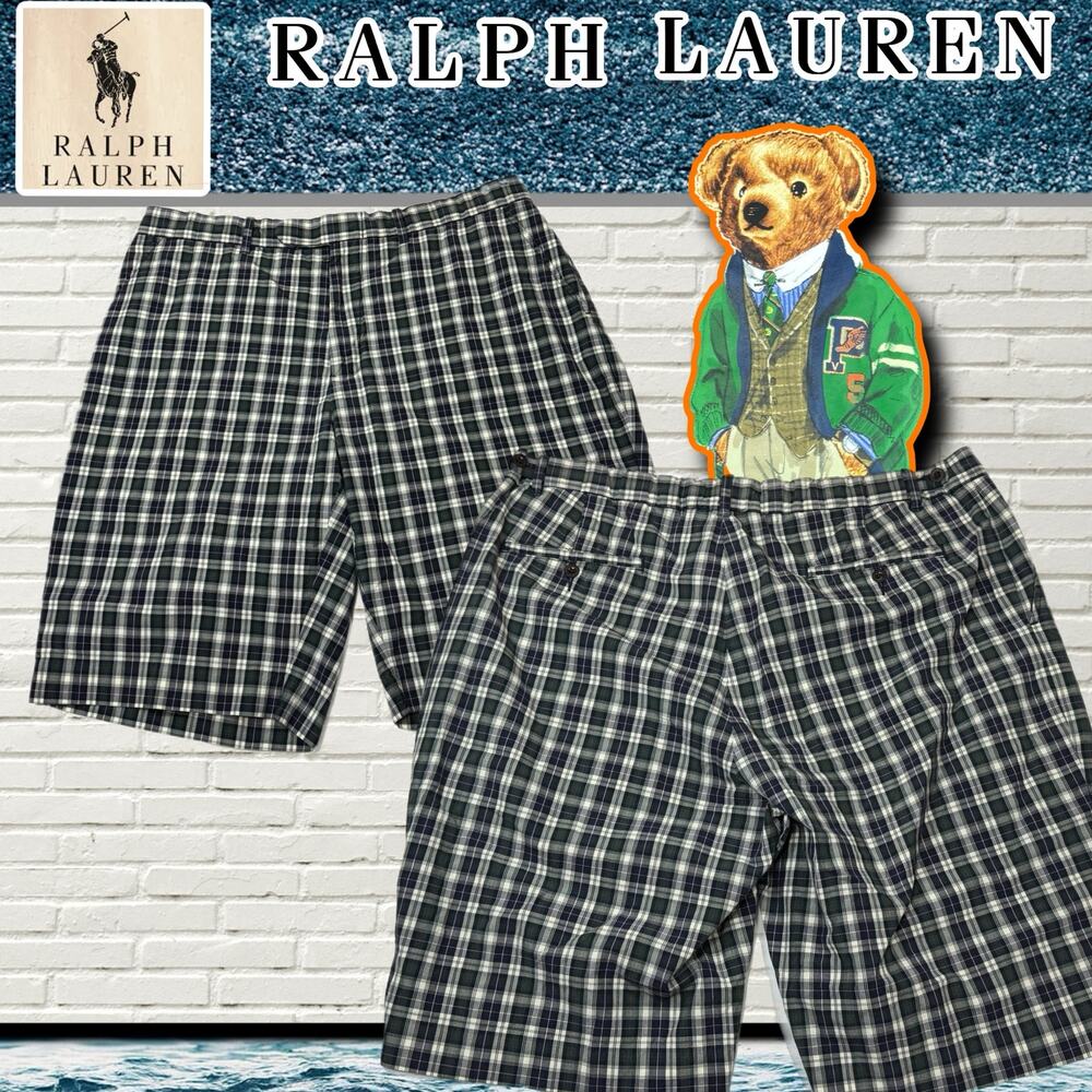 Vintage Polo Ralph Lauren Plaid Chino Shorts Mens 38 11" Inseam